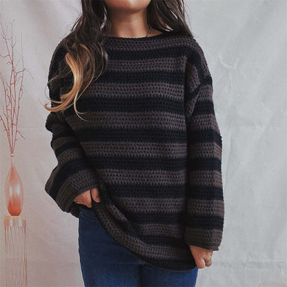 Gestreifte Strickjacke Weich Pastellfarben