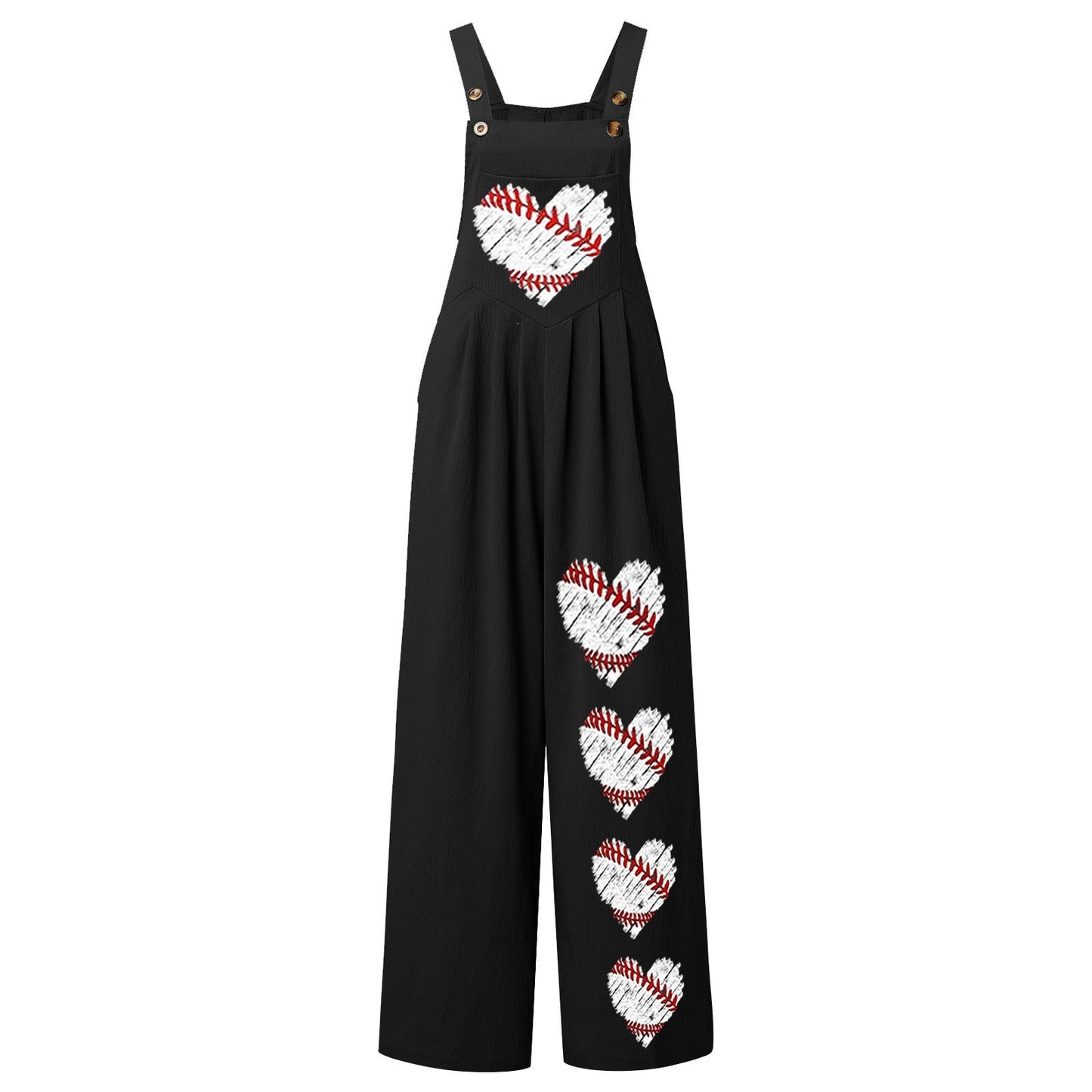 Damen Latzhose Herz-Muster Trendy Chic