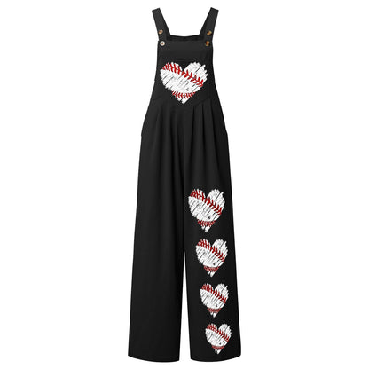 Damen Latzhose Herz-Muster Trendy Chic