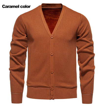 Herren Strickjacke V-Ausschnitt Bequem Knöpfe
