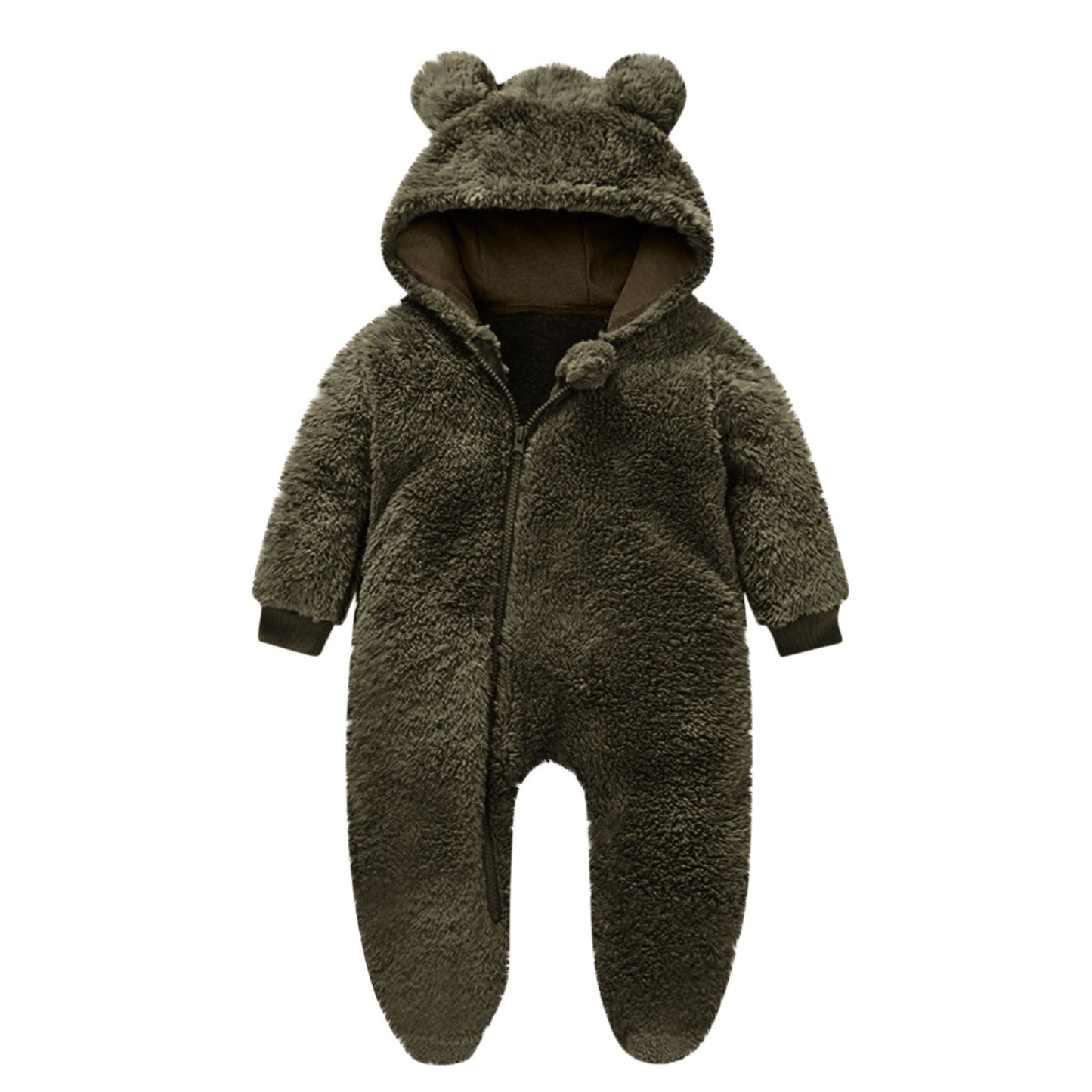 Kinder Fleece Overall Bärenohren Kuschelwarm