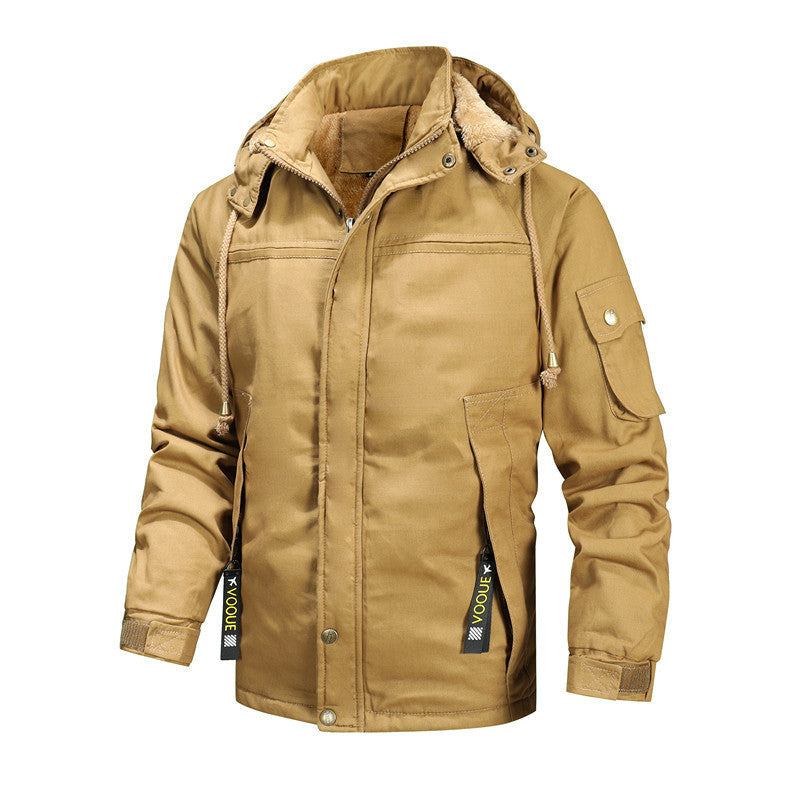 Herren Winterparka Warm Abnehmbar Kapuze