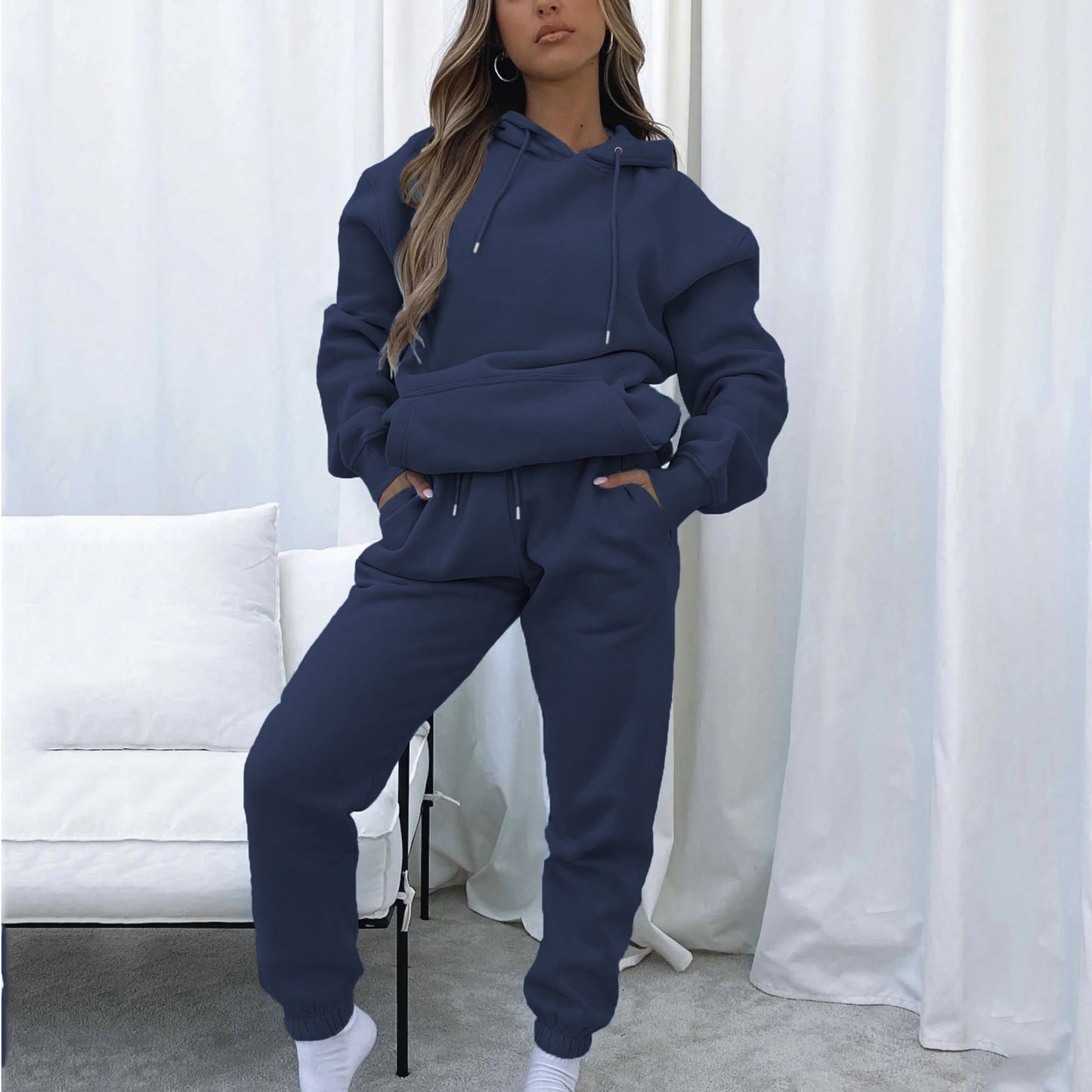 Damen Bequemer Kapuzenpullover mit Jogginghose Set