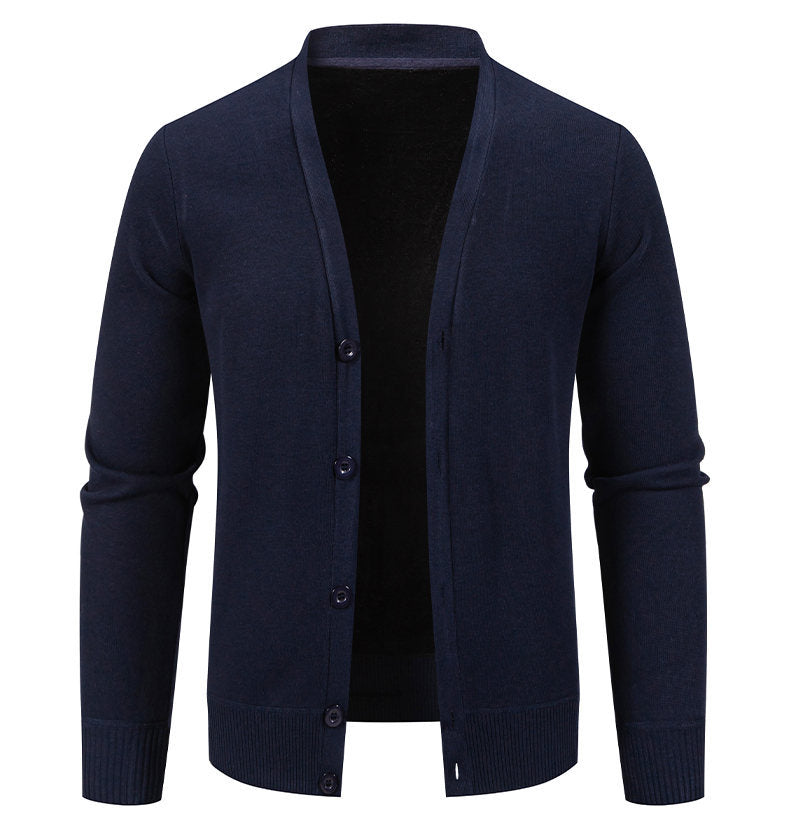 Herren Strickjacke V-Ausschnitt Bequem Knöpfe