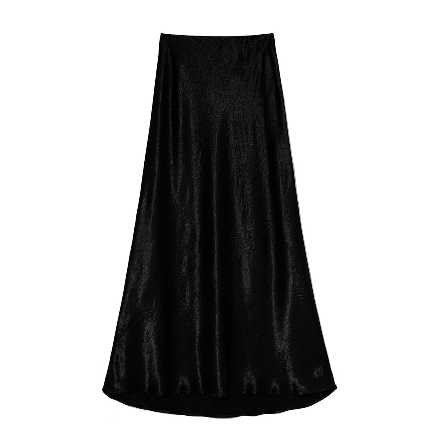 Damen Maxirock Elegant Viskose Satin Luxus Kleid
