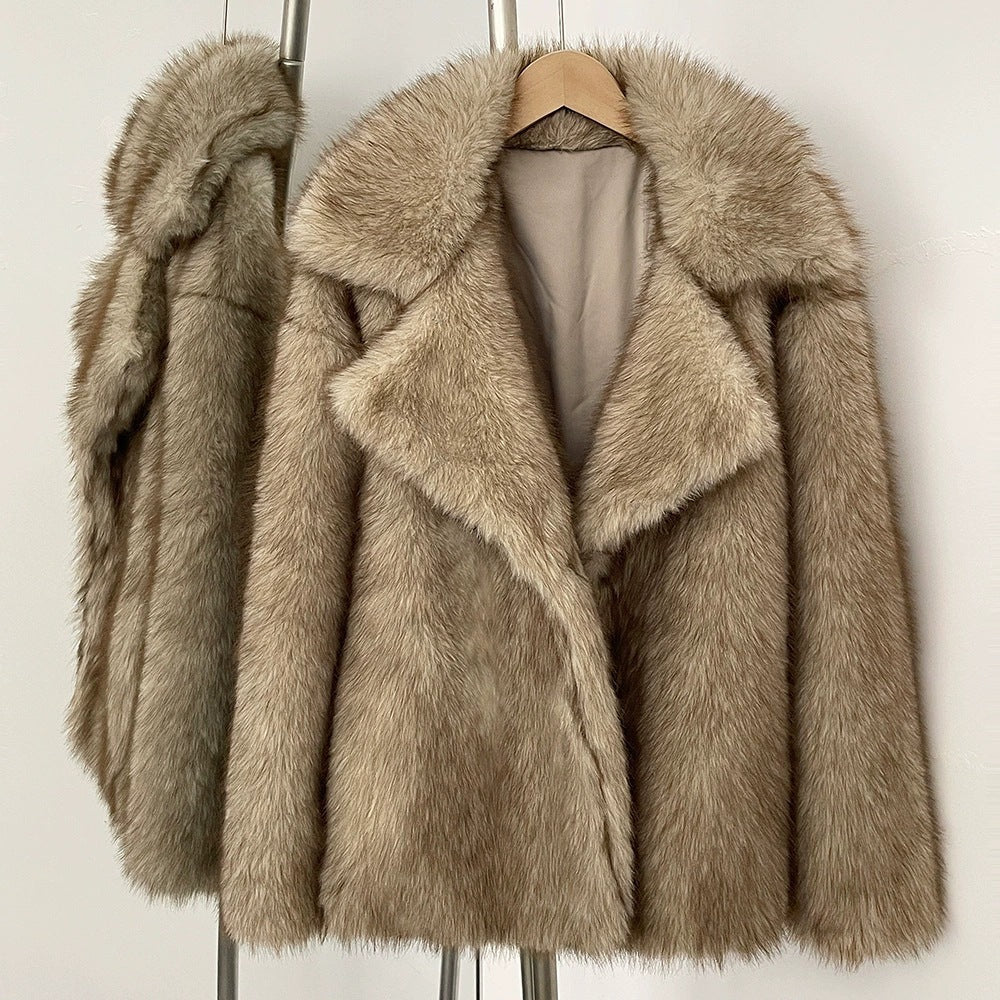 Damen Kunstpelz-Jacke Stylische Wintermode