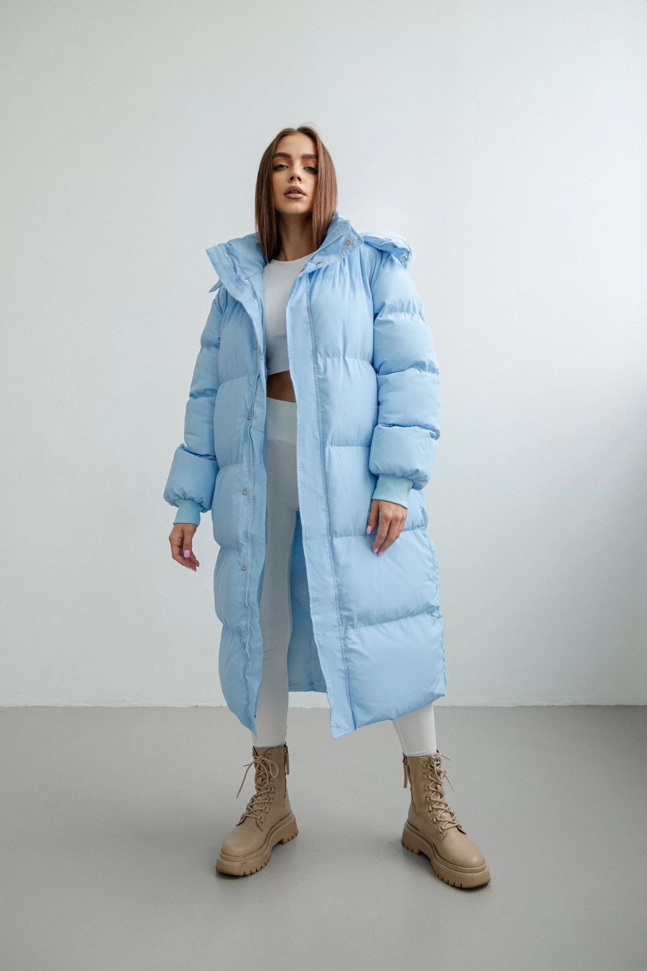 Große Pufferjacke Damen Übergröße Kapuze