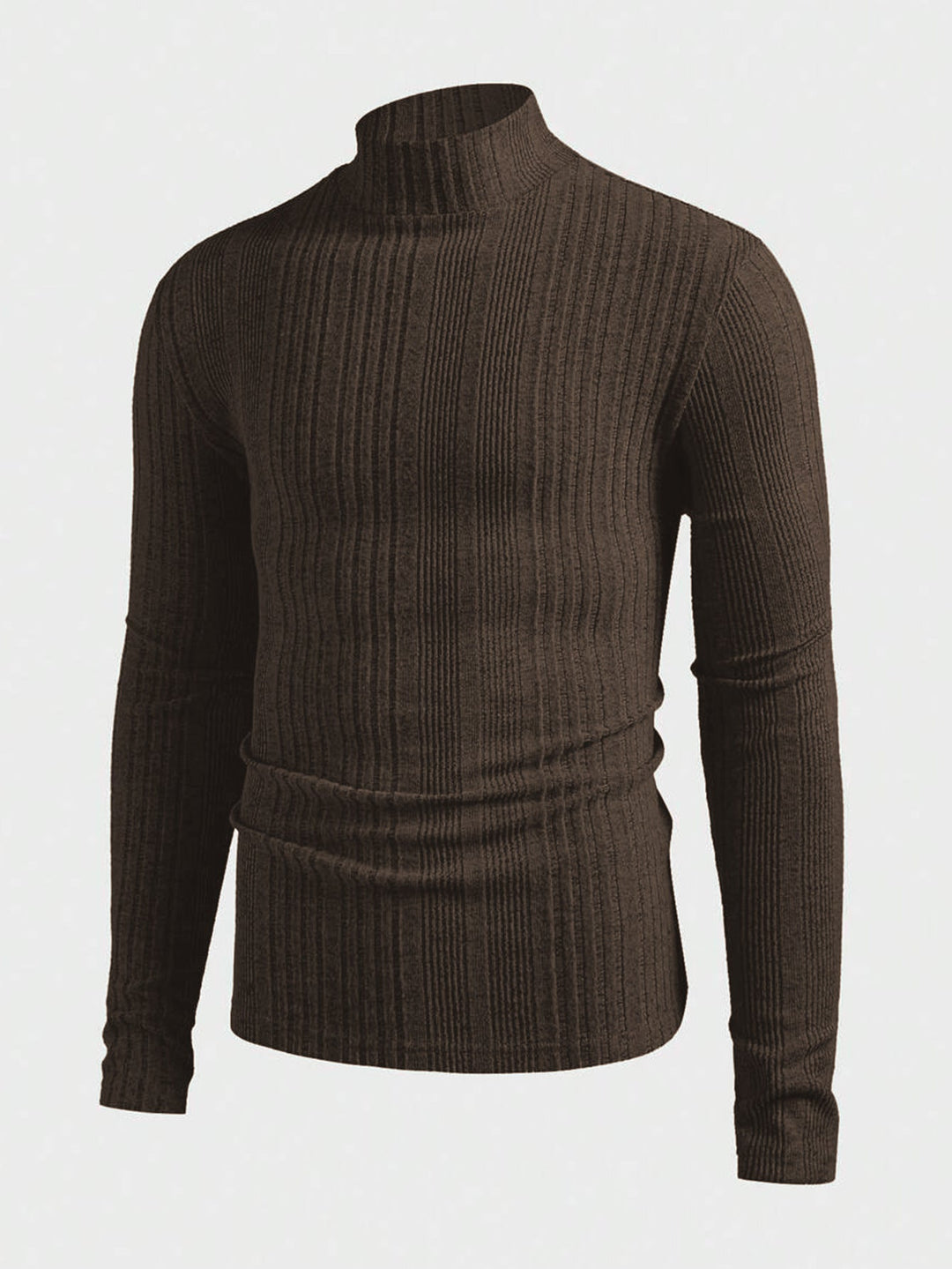 Herren Pullover Strick Hochkragen Rippoptik
