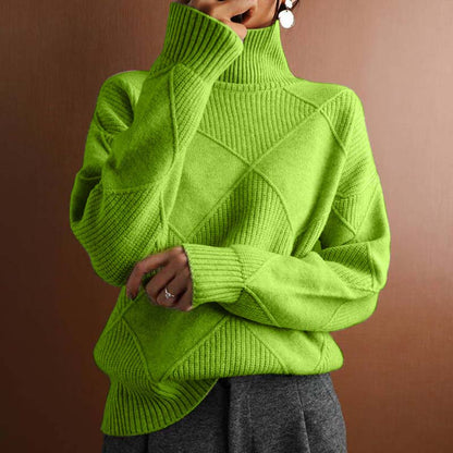 Damen Winterpullover Hoher Hals Warm Strick