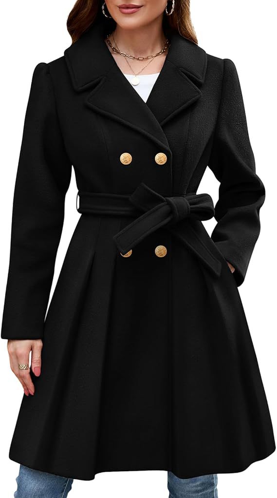 Damen Mantel Klassisch Elegante Wickeljacke