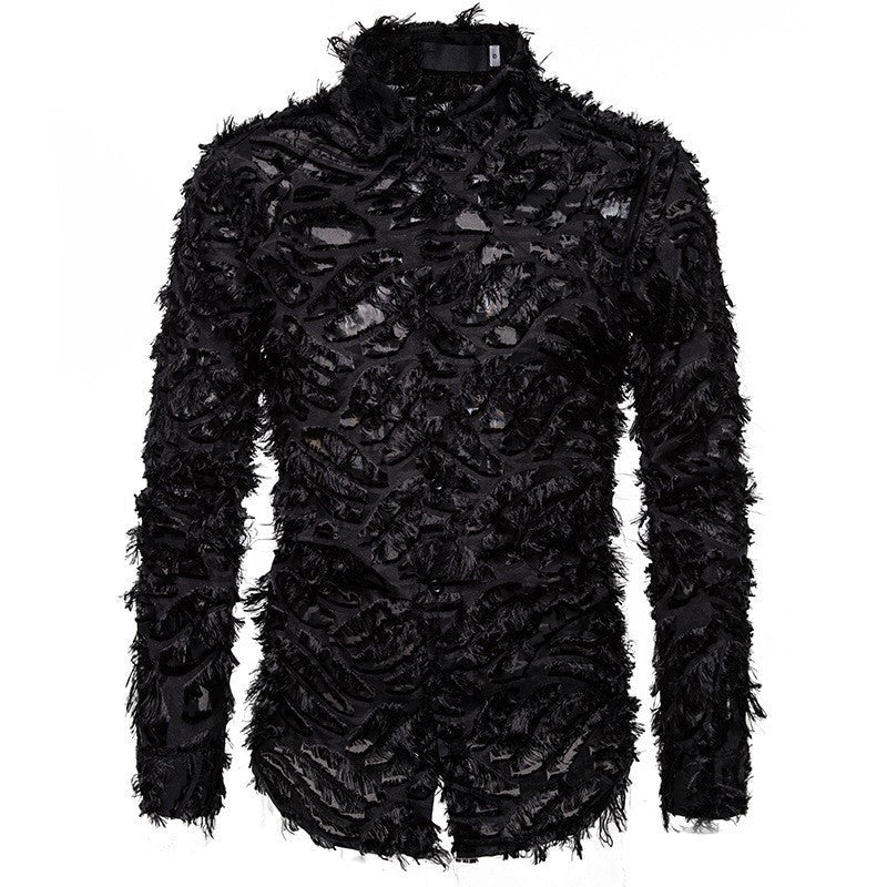 Herren Hemd Modern Strukturiert Elegant