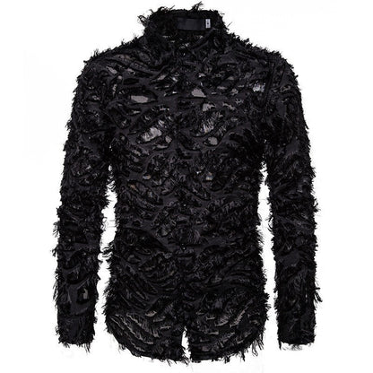 Herren Hemd Modern Strukturiert Elegant