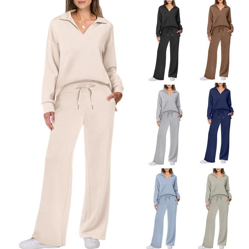 Damen Freizeitanzug Elegant V-AusschnittLocker Schnitt - IdealeKleiden