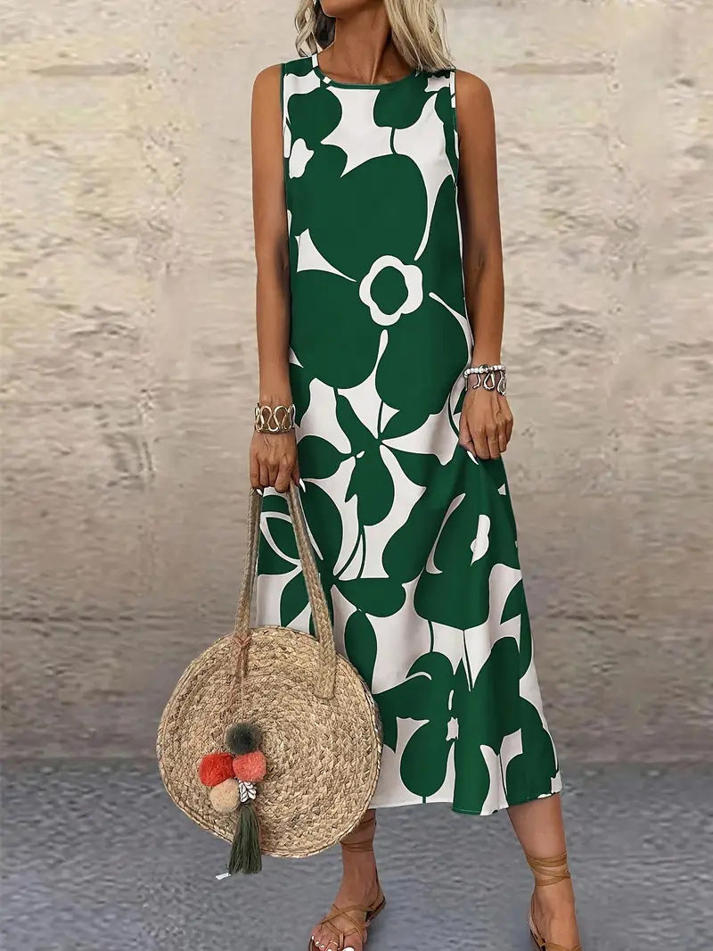 Damen Sommerkleid Floral Leichtigkeit Raffung