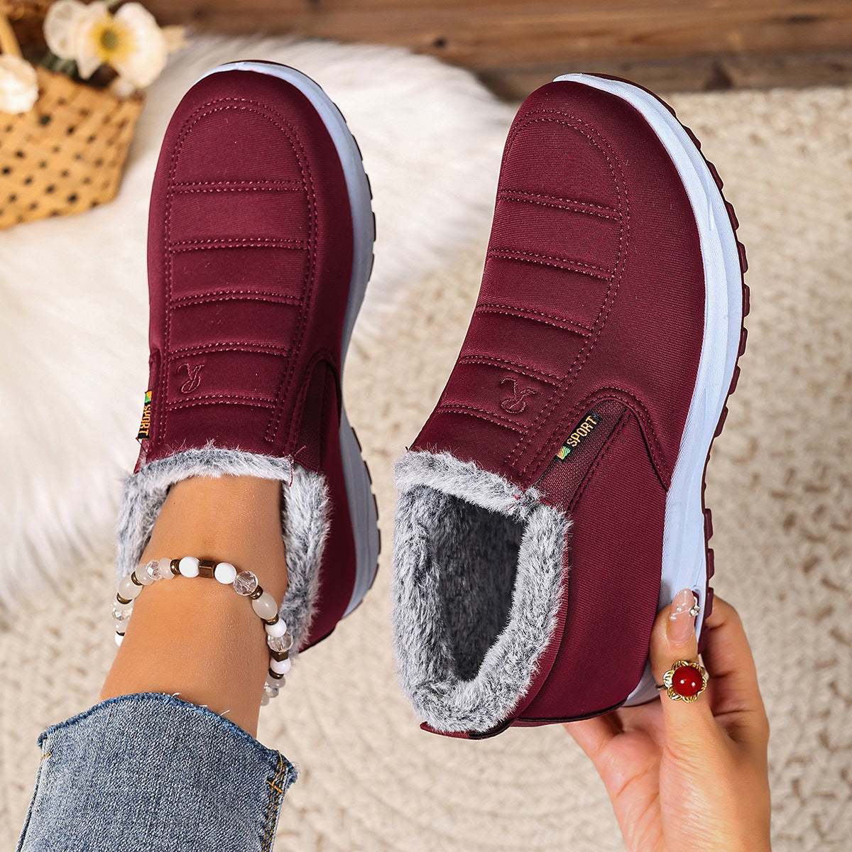 Damen Winter Sneaker Warmfutter Rutschfest