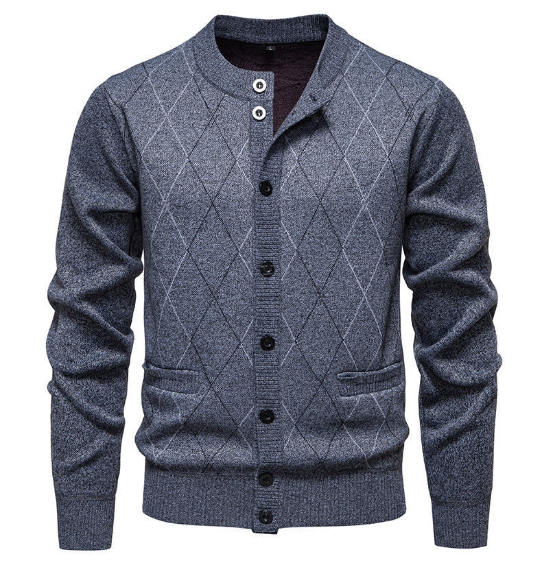 Herren Strickjacke Modern Diamantmuster Elegant