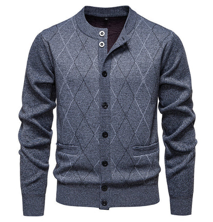 Herren Strickjacke Modern Diamantmuster Elegant