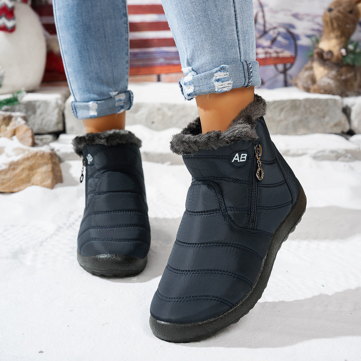 Damen Winterstiefel Warm Praktisch Reißverschluss