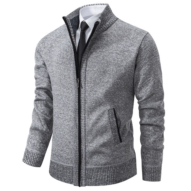 Herren Sportjacke Stehkragen Reißverschluss Modern