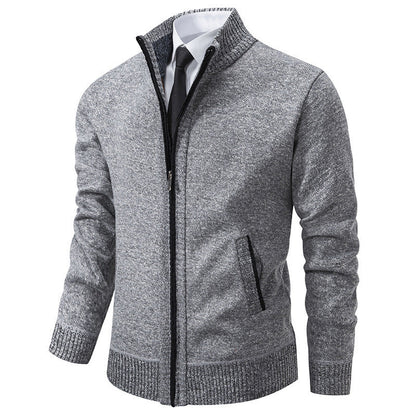 Herren Sportjacke Stehkragen Reißverschluss Modern