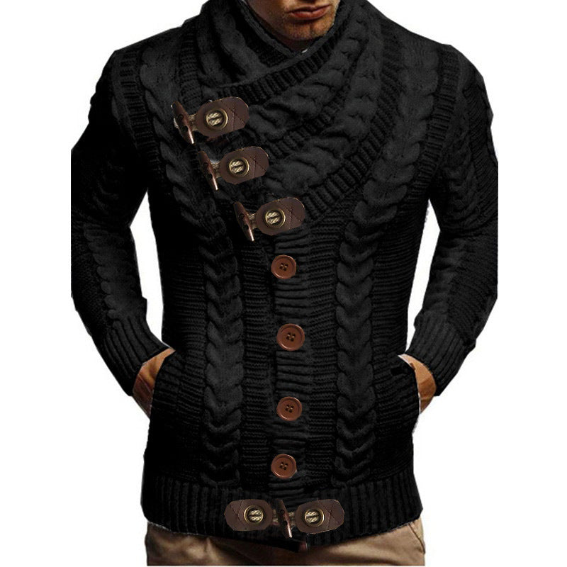Herren Strickjacke Grobstrick Moderne Knöpfe