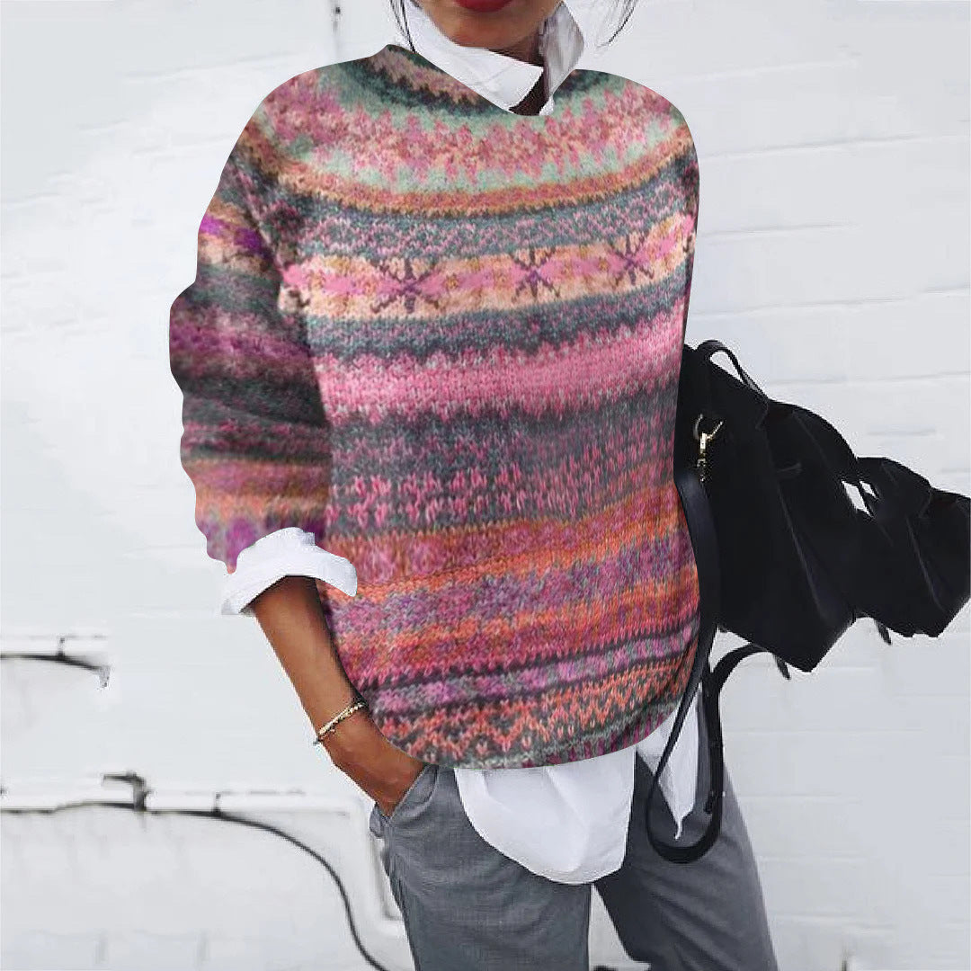 Damen Pullover Modern Strickmuster Elegantes Design
