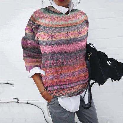 Damen Pullover Modern Strickmuster Elegantes Design