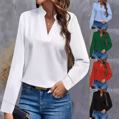 Elegante Damenbluse V-Ausschnitt Modern Chic - IdealeKleiden