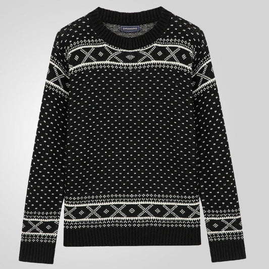 Herren Strickpullover Norweger Muster Hochkragen Winter - IdealeKleiden