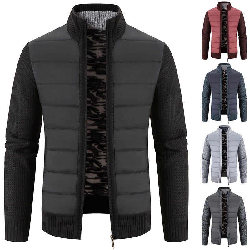 Herren Steppjacke Modern Strick Muster - IdealeKleiden