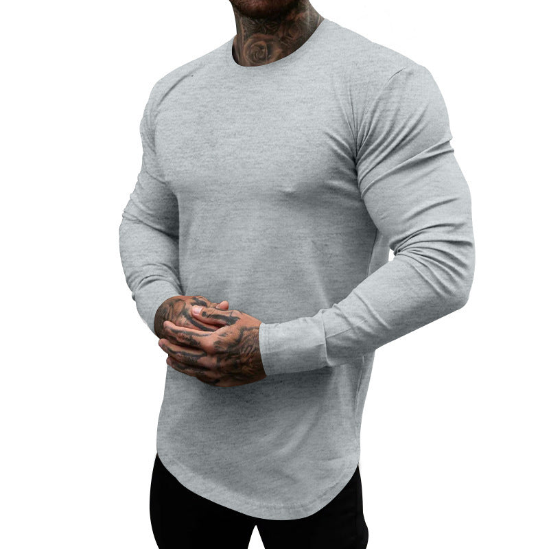 Herren Langarmshirt Weich Baumwolle Rundhals