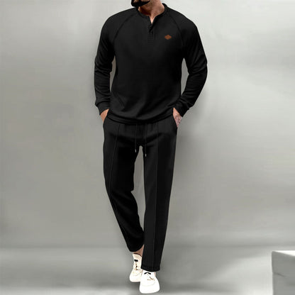 Herren Freizeitanzug Elegant Knöpfe und Stilvolle Taschen