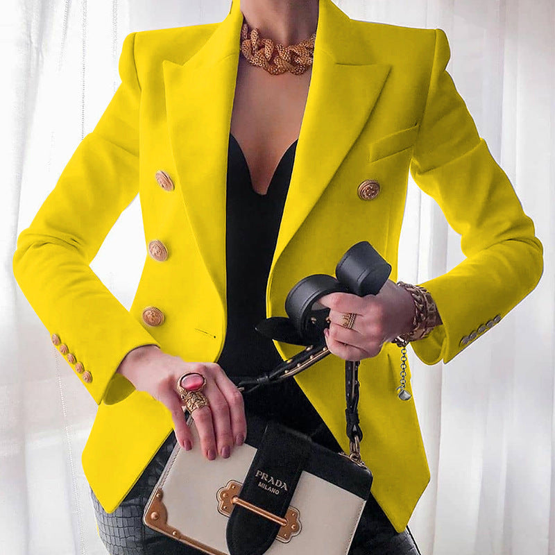 Damen Blazer Elegant Goldknöpfe Businessanzug