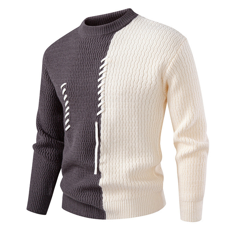 Herren Strickpullover Modern Blockfarben Trendig