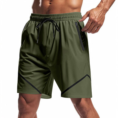 Herren Sportshorts Atmungsaktiv Mit Reißverschlusstaschen