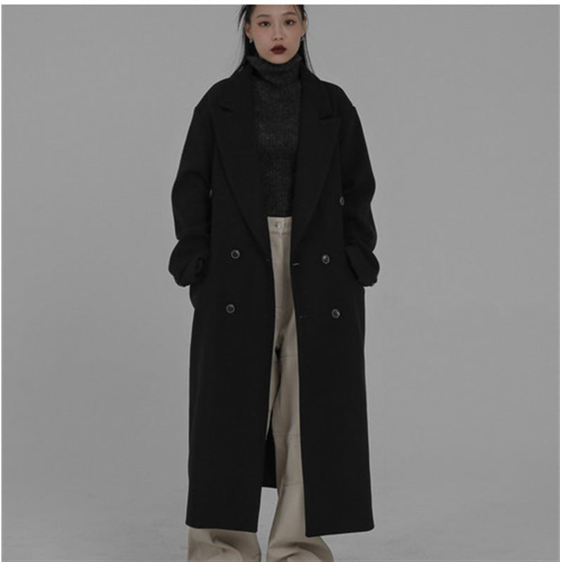 Elegante Damen Trenchcoat Schwarz Klassisch