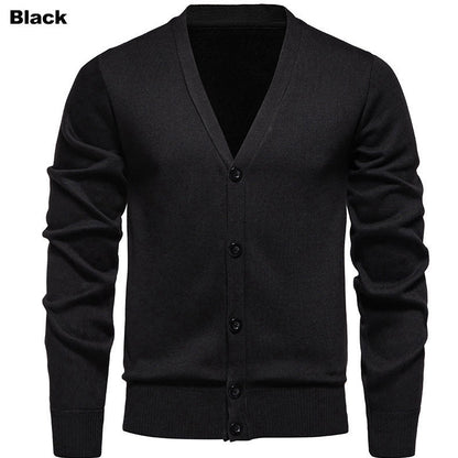 Herren Strickjacke V-Ausschnitt Bequem Knöpfe - IdealeKleiden