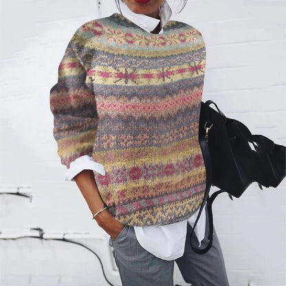Damen Pullover Modern Strickmuster Elegantes Design
