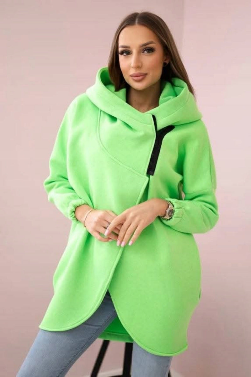 Stylische Sweatjacke Asymmetrisch Reißverschluss