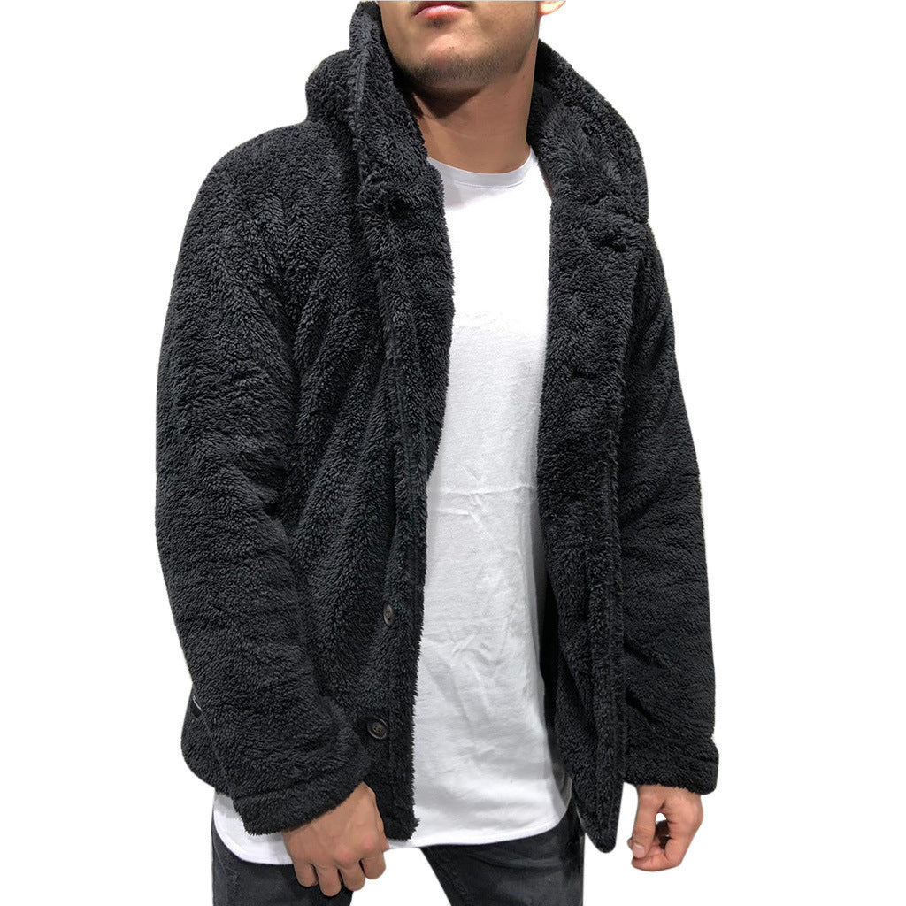 Plüschfleece-Jacke Kapuze Weich