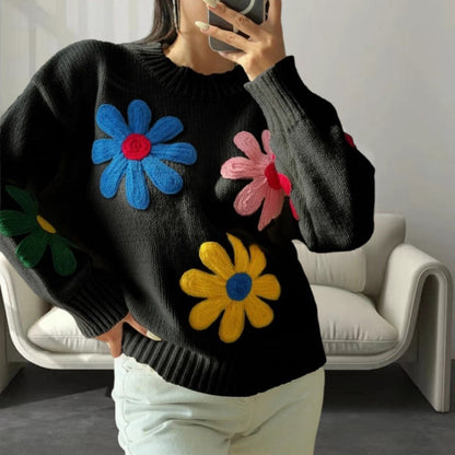 Damen Pullover Floral Elegant Mode