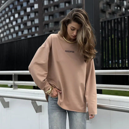 Damen Oversized Sweatshirt Sportlich Groß - IdealeKleiden