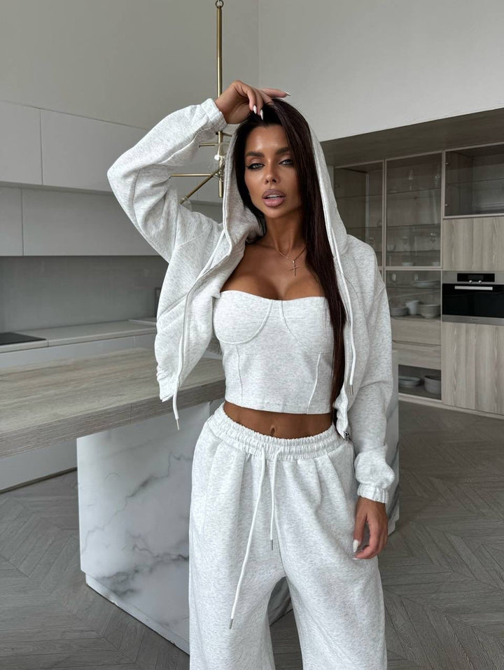 Damen Hoodie Set Frauen Sportlich Komfortabel
