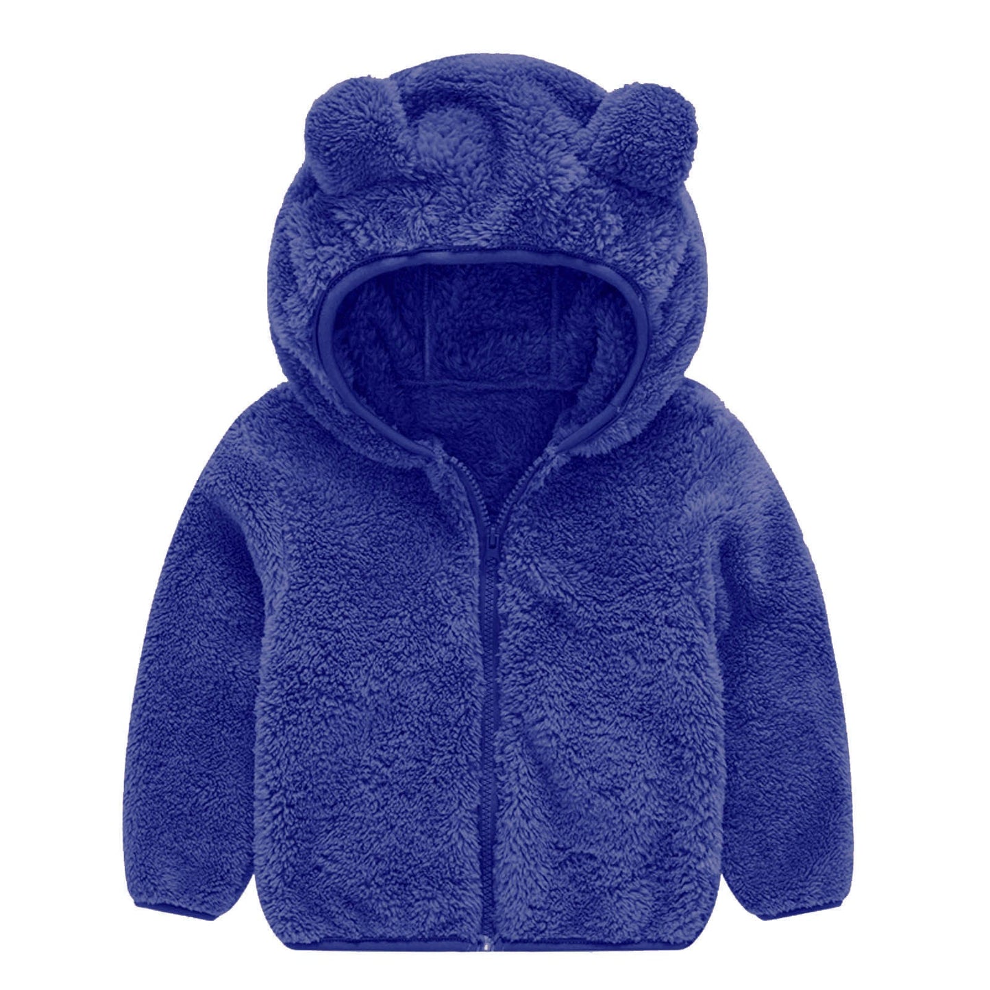 Damen Fleecejacke Bärenohren Mütze Warm Kuschelig