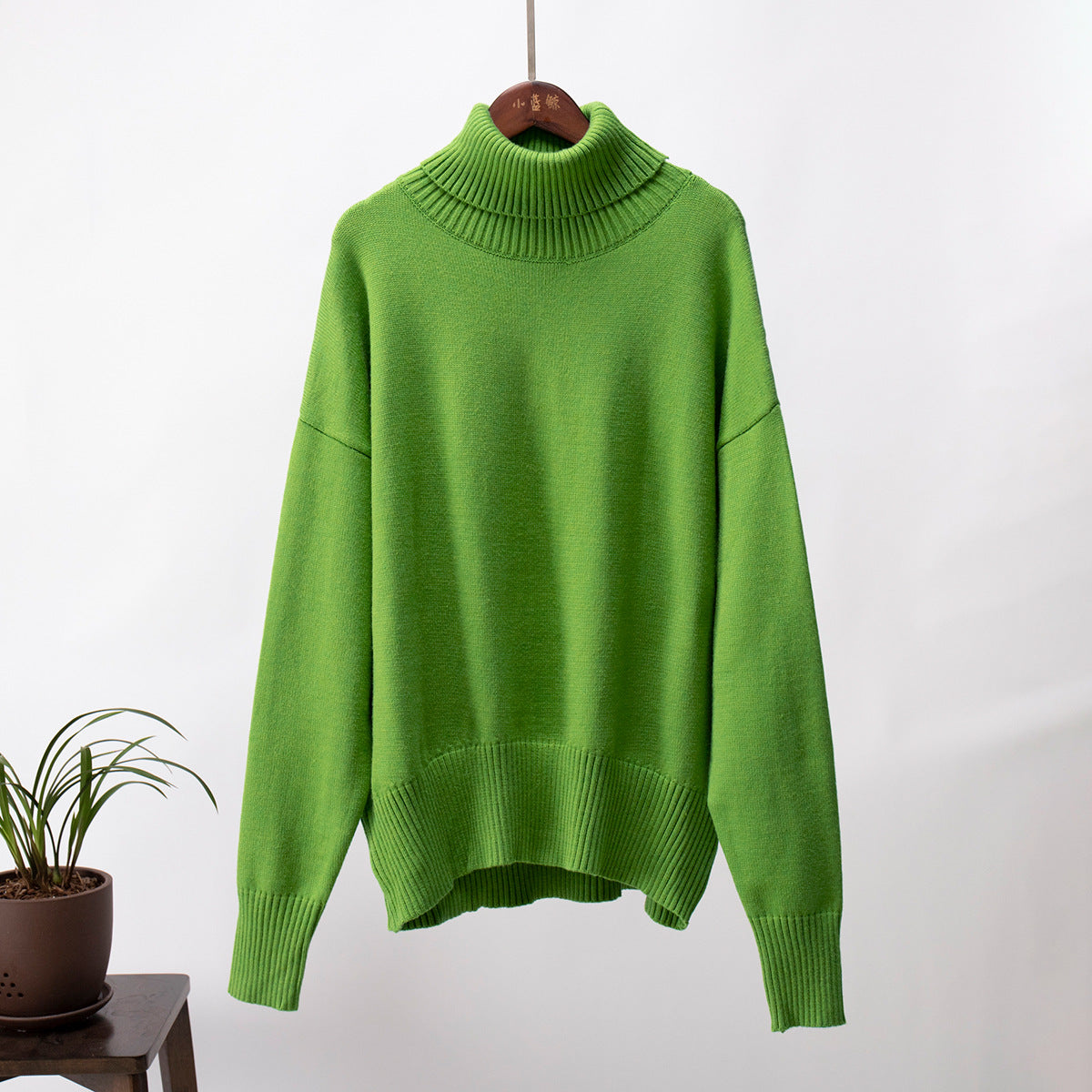 Damen Strickpullover Bequem Warm Rippborte