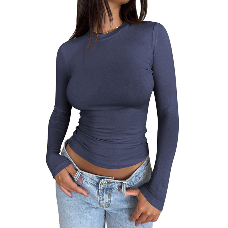 Damen Langarmshirt Figurformend Elegant