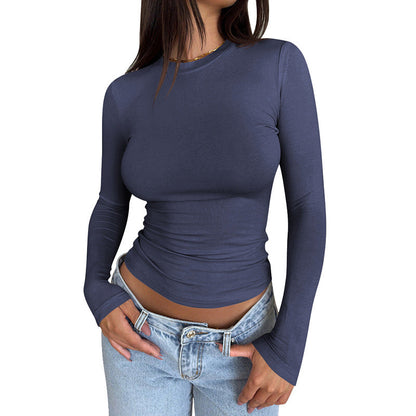 Damen Langarmshirt Figurformend Elegant