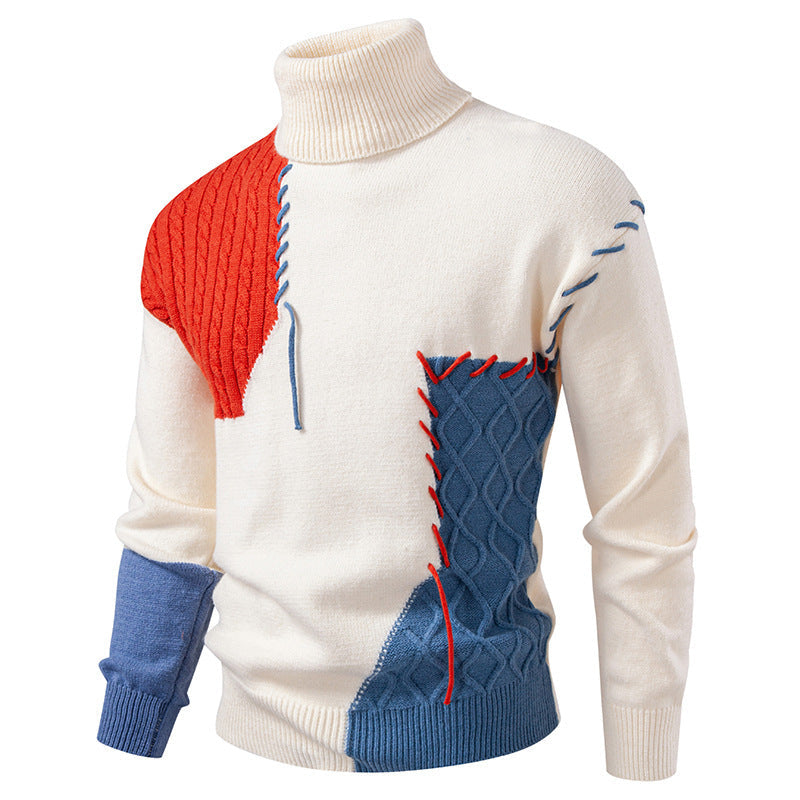 Herren Pullover Rollkragen Geometrisches Muster Modern