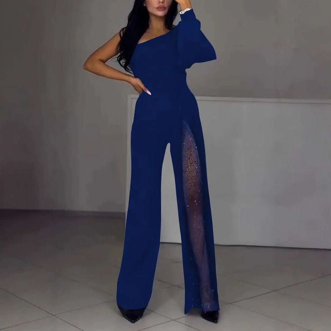 Eleganter Damen Jumpsuit Pailletten Detail
