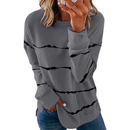 Damen Sweatshirt Streifenmuster Modern Style